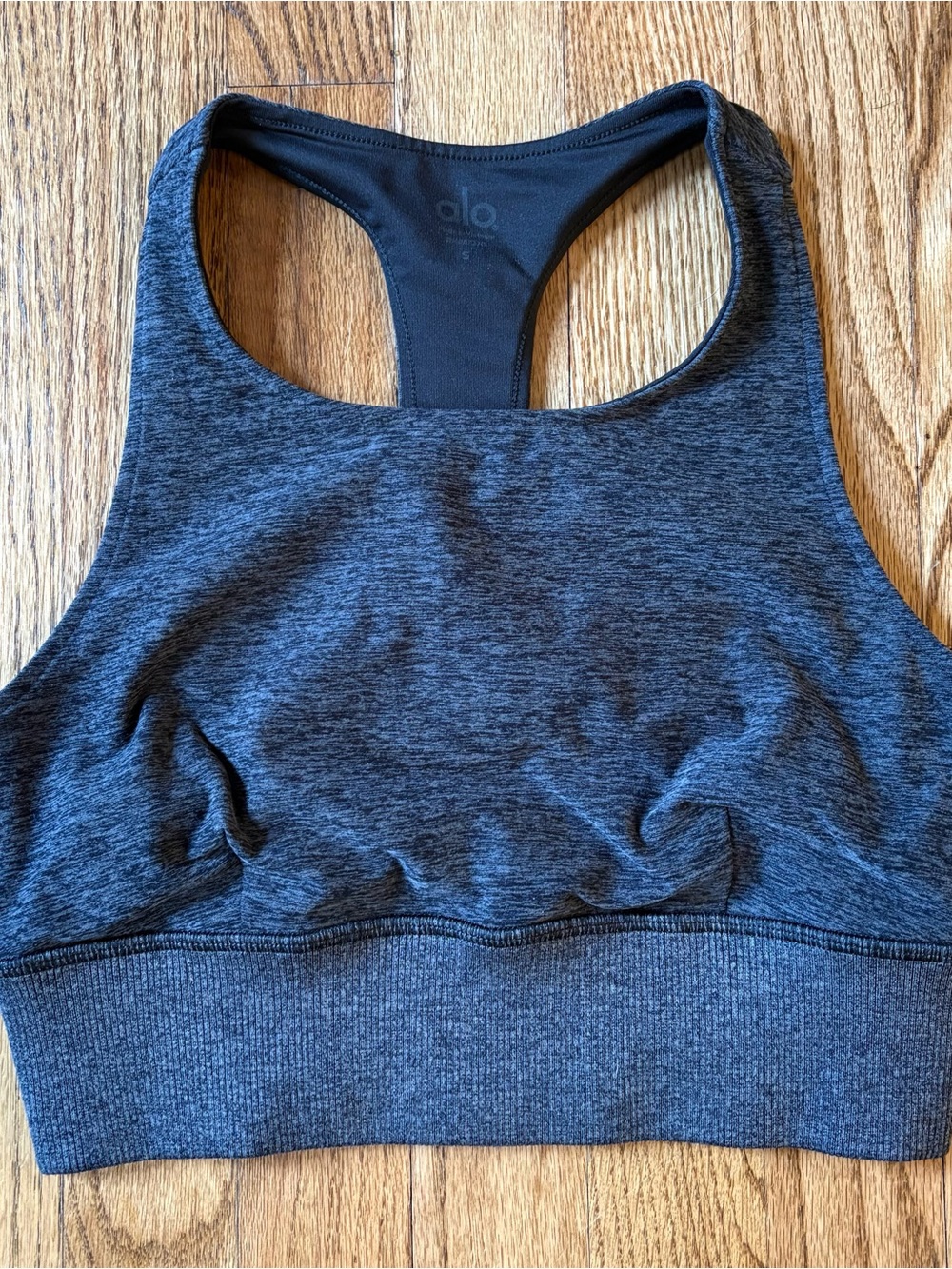 ALO Alosoft Serenity bra in dark heather gray